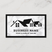 Wit-marmer House Rooffer Construction Roofer Visitekaartje (Voorkant)