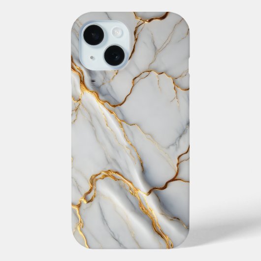Wit marmer met gouden aderen Case-Mate iPhone case (Achterkant)