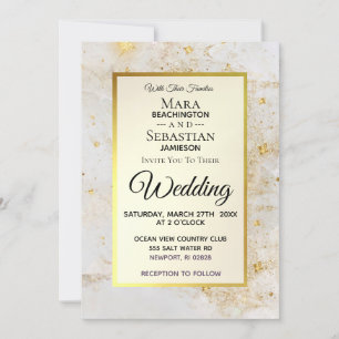 ~ Wit Marmer met Star Dust Gold Glitter Kaart