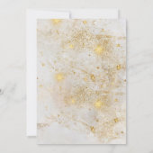 ~ Wit marmer met ster stof glitter bruiloft Kaart (Achterkant)