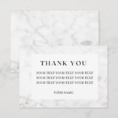 Wit Marmer Personaliseerbaar Bedankkaart (Voorkant / Achterkant)