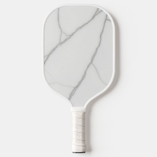 Wit Marmer Pickleball Paddle (Voorkant)