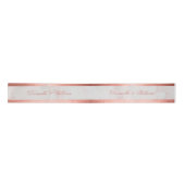 Wit Marmer Roos Goud Elegant Roze Script Wedding Lint (Voorkant)