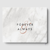 Wit Marmer & Roos Goud Modern Bruiloft Monogram Gastenboek (Achterkant)