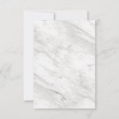 Wit Marmer & Roos Goud Modern Bruiloft RSVP (Achterkant)