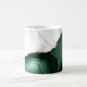 Wit marmer Smaragdgroene agaat Gouden glitters Koffiemok (Center)