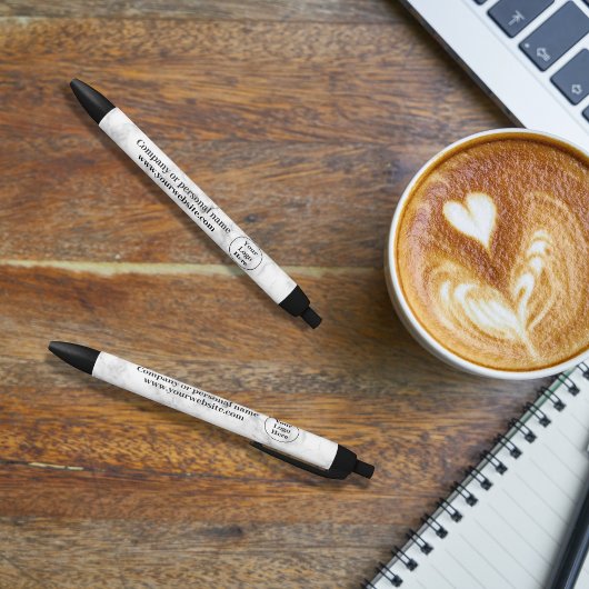 Wit marmer zwarte inkt pen