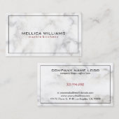 Wit marmer zwarte rand visitekaartje (Voorkant / Achterkant)