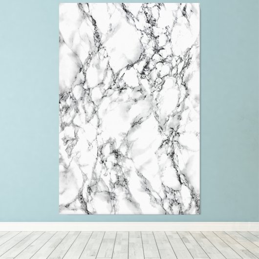 Wit marmeren canvas print (Insitu (Houten vloer))