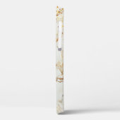 Wit marmeren chic gouden glinsterend monogram Case-Mate iPhone case (Achterkant / Links)