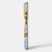 Wit marmeren chic gouden glitters monogram Case-Mate iPhone case (Achterkant / Links)