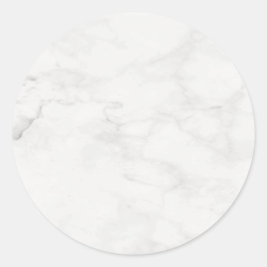 Wit Marmeren Elegant Blanco Sjabloon Modern Ronde Sticker (Voorkant)