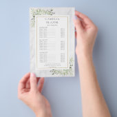 Wit Marmeren Salon Service Menu met Groene Accente (Hand)