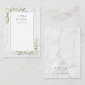Wit Marmeren Waterverf Groene Sieraden Display Visitekaartje (Voorkant / Achterkant)