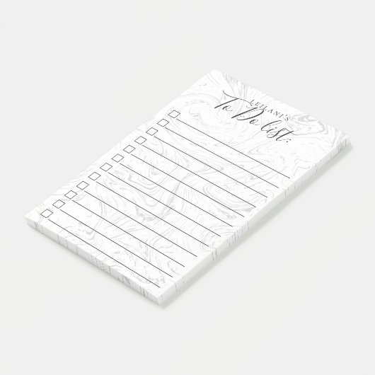 wit marmerpatroon post-it® notes (Schuin)