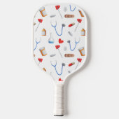 wit medisch patroon pickleball paddle (Achterkant)