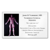 Wit Menselijk Lichaam Interne Geneeskunde Arts Med Magnetisch Visitekaartje (Voorkant)