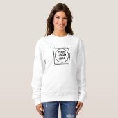 Wit merkpersoneelskleding | Custom sweater (Voorkant volledig)