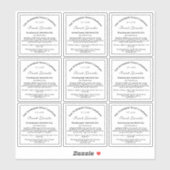 Wit met Black Text Cosmetics Label 2,5" x 2,5" (Vel)