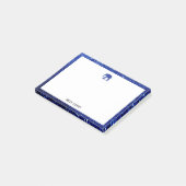 Wit met Blauwe Glitter Olifant & Rand w / Naam Post-it® Notes (Schuin)