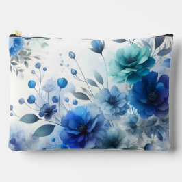 WIT MET BLAUWE WATERVERF BLOEMEN ETUI