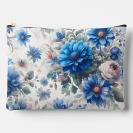 WIT MET BLAUWE WATERVERF BLOEMEN ETUI