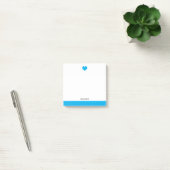 Wit met Bright Sky Blue Heart & Border + Naam Post-it® Notes (Kantoor)