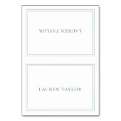 Wit met Dusty Blue Modern Table Kaart (Voorkant)