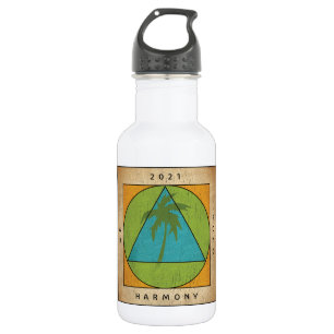 Wit met gekleurd logo waterflesje waterfles