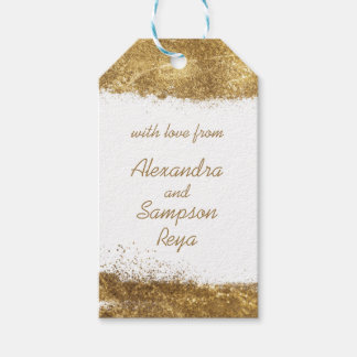 Wit met goud cadeaulabel