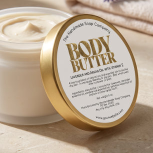 Wit met Gouden Glitter Body Butter Label