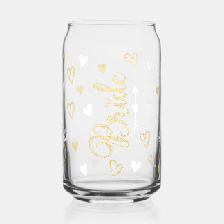 Wit met gouden Glitter Bruid verloving ringen Blikvorm Glas
