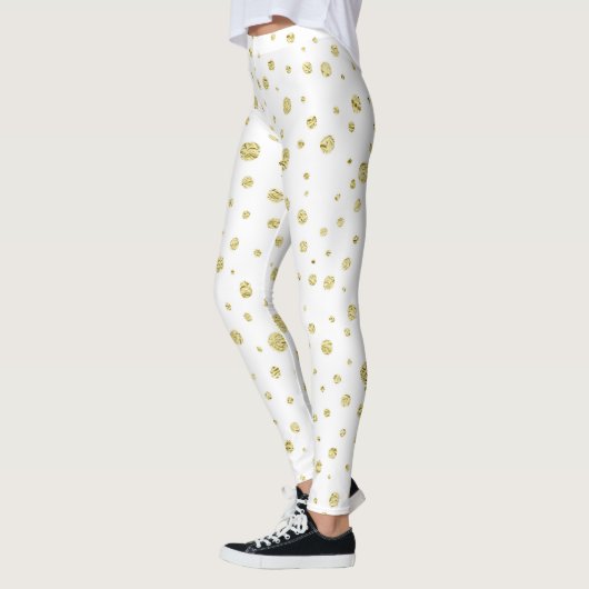 Wit met gouden stippen leggings (Links)