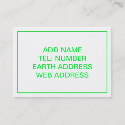 Wit met Groen Lijst Visitekaartje (Voorkant)