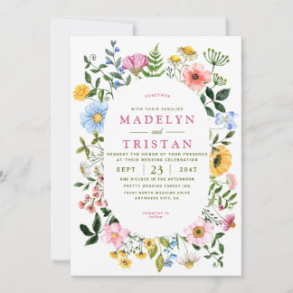 Wit met Groene Bloemen Minimalistische foto Bruilo Kaart