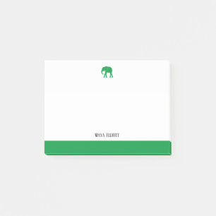 Wit met Groene Olifant & Rand & Naam Post-it® Notes