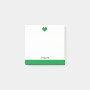 Wit met Helder Groen Hart & Rand + Naam Post-it® Notes