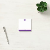 Wit met Helder Paarse Hart & Rand + Naam Post-it® Notes (Kantoor)