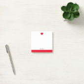 Wit met Helder Rood Hart & Rand + Naam Post-it® Notes (Kantoor)