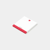 Wit met Helder Rood Hart & Rand + Naam Post-it® Notes (Schuin)