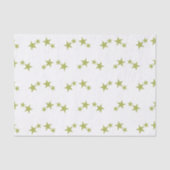 Wit met kalkgroene sterren tissuepapier (Voorkant)