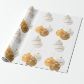 Wit met Ornamenten Cadeaupapier (Uitgerold)