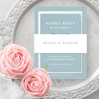 Wit met Poeder Blauwe Tekst | Bruiloft