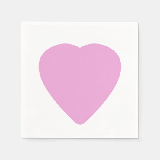 Wit met roze hart Valentijnsdag liefde Servetten (Voorkant)