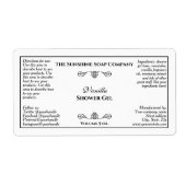 , wit met zwart, cosmetisch etiket (Voorkant)