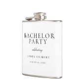 Wit met zwart klassiek heren vrijgezellenfeest cad heupfles (Links)