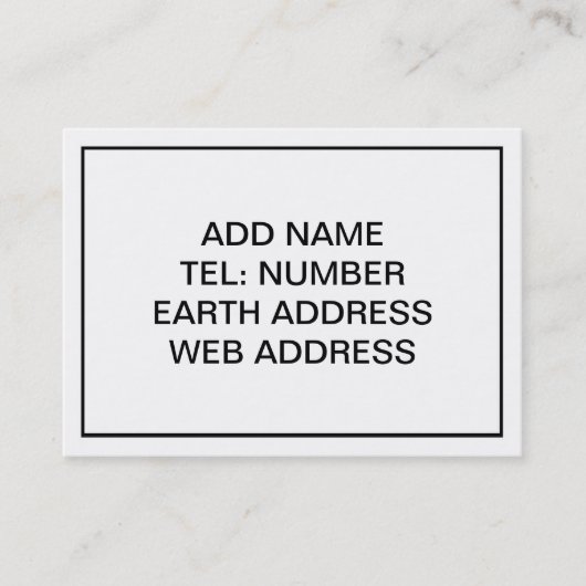 Wit met zwart Lijst Visitekaartje (Voorkant)