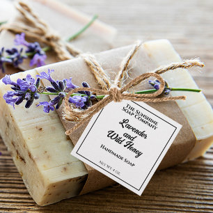 Wit met Zwart Tekst Zeep Cosmetica Verpakking Labe Bedankjes Labels