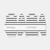 Wit met zwarte streep geaccentueerd bedankdoosjes (Uitgevouwen)