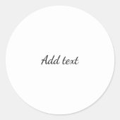 Wit met Zwarte Tekst Sjabloon Ronde Sticker (Voorkant)